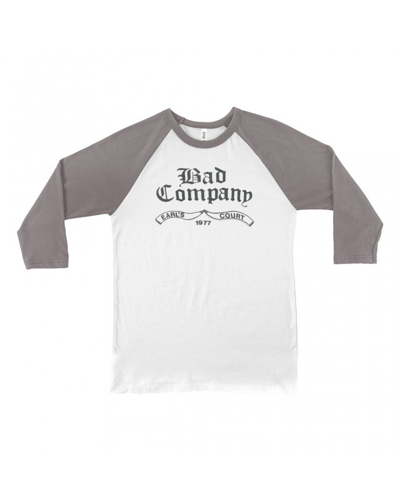 Bad Company 3/4 Sleeve Baseball Tee | Earl's Court 1977 Concert Shirt $14.38 Shirts