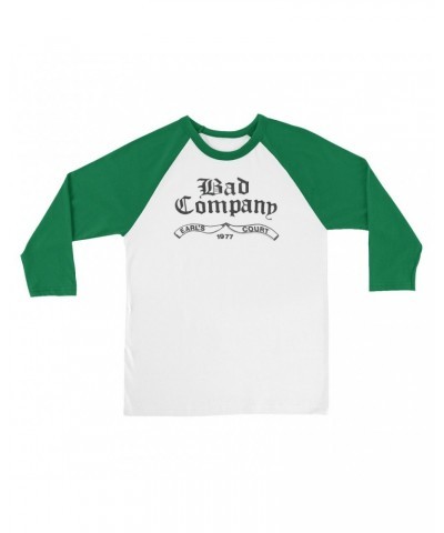 Bad Company 3/4 Sleeve Baseball Tee | Earl's Court 1977 Concert Shirt $14.38 Shirts