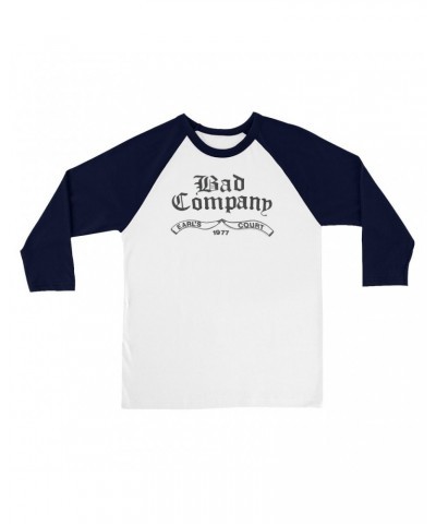 Bad Company 3/4 Sleeve Baseball Tee | Earl's Court 1977 Concert Shirt $14.38 Shirts