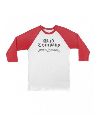 Bad Company 3/4 Sleeve Baseball Tee | Earl's Court 1977 Concert Shirt $14.38 Shirts