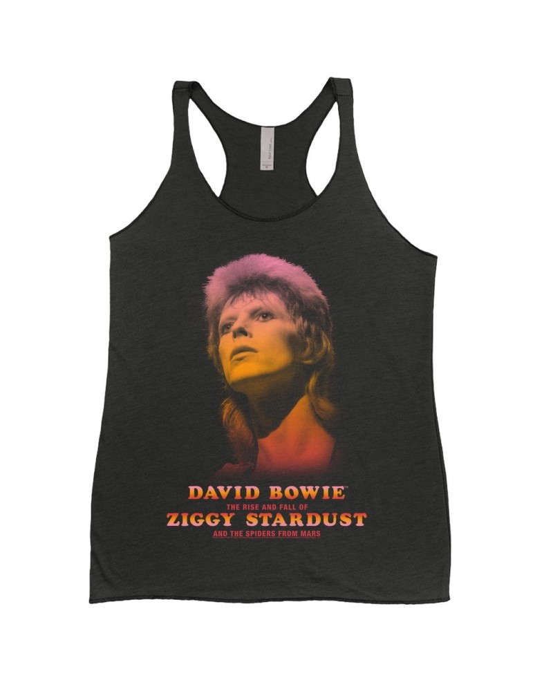 David Bowie Ladies' Tank Top | The Rise And Fall Of Ziggy Stardust And The Spiders From Mars Ombre Image Shirt $8.97 Shirts