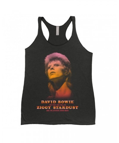 David Bowie Ladies' Tank Top | The Rise And Fall Of Ziggy Stardust And The Spiders From Mars Ombre Image Shirt $8.97 Shirts