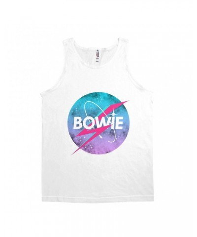 David Bowie Unisex Tank Top | Pastel Bowie NASA Inspired Logo Shirt $8.73 Shirts