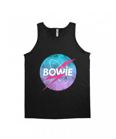 David Bowie Unisex Tank Top | Pastel Bowie NASA Inspired Logo Shirt $8.73 Shirts