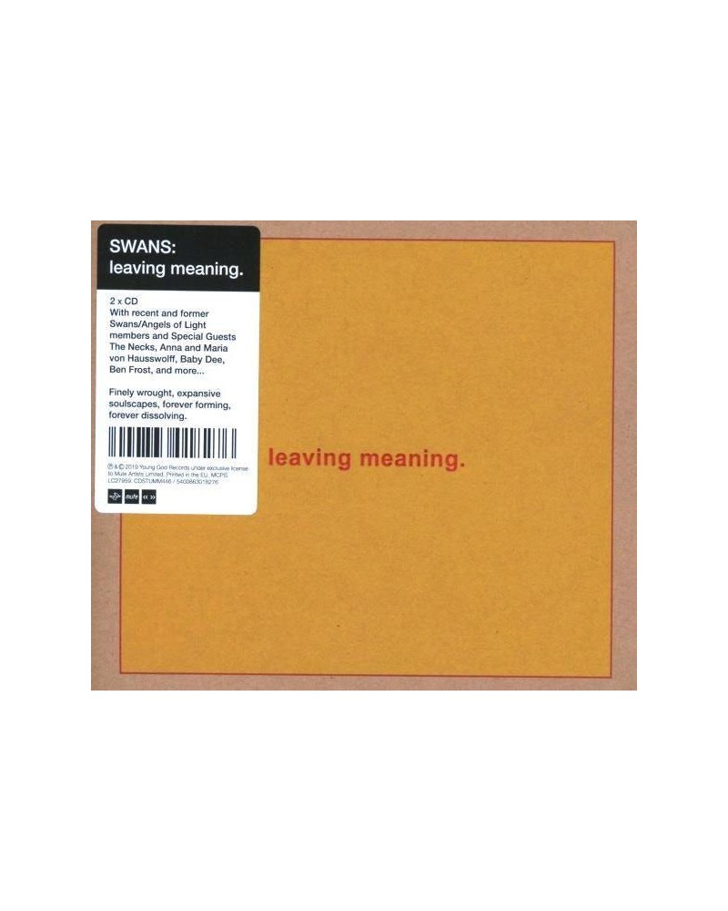 Swans LEAVING MEANING CD $7.22 CD