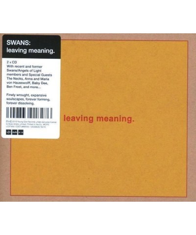 Swans LEAVING MEANING CD $7.22 CD