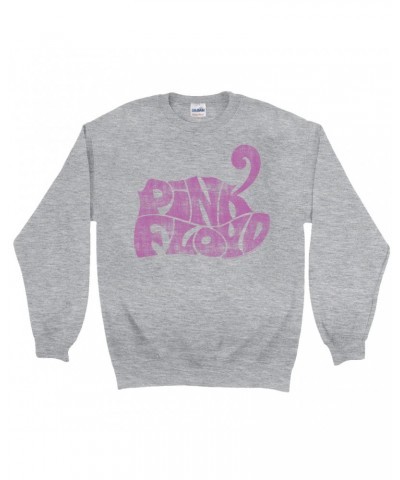 Pink Floyd Sweatshirt | Groovy Logo Distressed Pink Sweatshirt $12.23 Sweatshirts