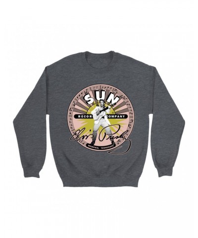 Elvis Presley Sun Records Sweatshirt | SIgnature With Burst Sun Records Sweatshirt $13.63 Sweatshirts