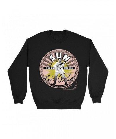 Elvis Presley Sun Records Sweatshirt | SIgnature With Burst Sun Records Sweatshirt $13.63 Sweatshirts