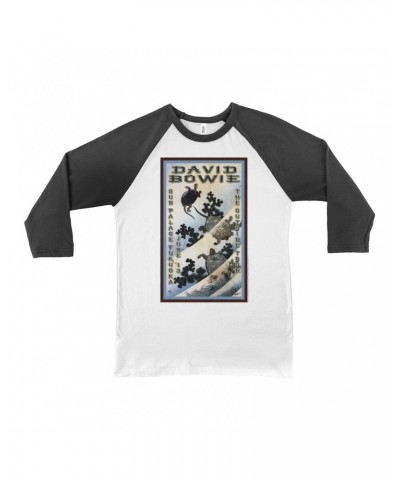 David Bowie 3/4 Sleeve Baseball Tee | The Outside Tour Japan Concert Poster Shirt $11.38 Shirts