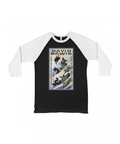 David Bowie 3/4 Sleeve Baseball Tee | The Outside Tour Japan Concert Poster Shirt $11.38 Shirts