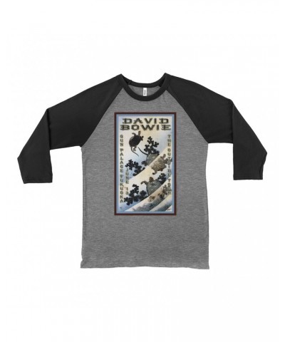 David Bowie 3/4 Sleeve Baseball Tee | The Outside Tour Japan Concert Poster Shirt $11.38 Shirts