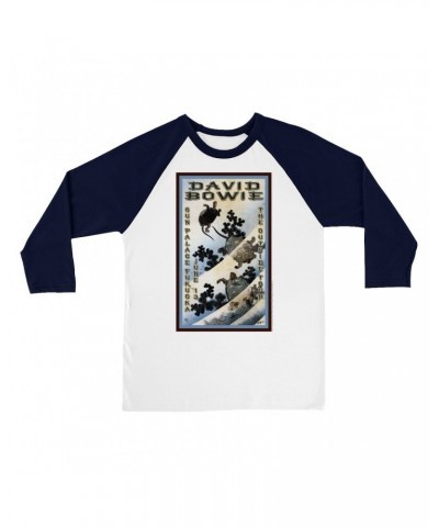 David Bowie 3/4 Sleeve Baseball Tee | The Outside Tour Japan Concert Poster Shirt $11.38 Shirts