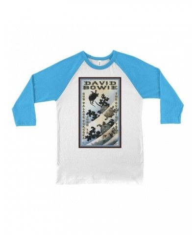 David Bowie 3/4 Sleeve Baseball Tee | The Outside Tour Japan Concert Poster Shirt $11.38 Shirts