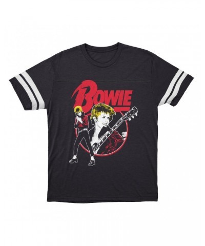 David Bowie T-Shirt | 1972 Photo Collage Distressed Football Shirt $13.84 Shirts