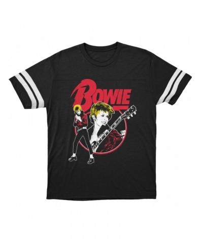 David Bowie T-Shirt | 1972 Photo Collage Distressed Football Shirt $13.84 Shirts