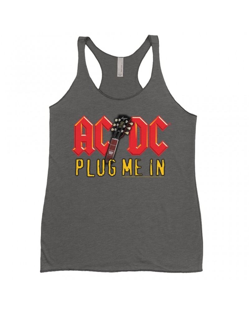 AC/DC Ladies' Tank Top | Plug Me In With Logo Image Shirt $12.45 Shirts