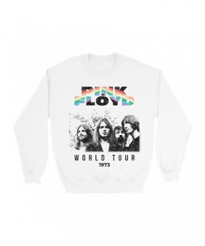 Pink Floyd Sweatshirt | 1973 World Tour Prism Design Distressed Sweatshirt $15.73 Sweatshirts