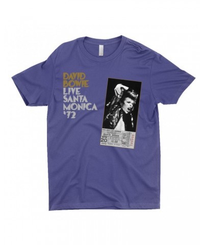 David Bowie T-Shirt | Live At Santa Monica 1972 Concert Ticket Promotion Shirt $7.98 Shirts