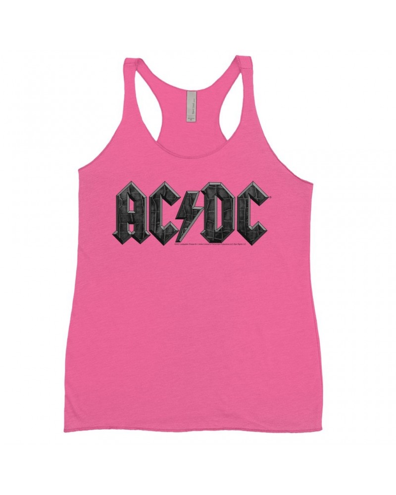 AC/DC Bold Colored Racerback Tank | Crocodile Texture Logo Shirt $14.48 Shirts