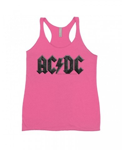 AC/DC Bold Colored Racerback Tank | Crocodile Texture Logo Shirt $14.48 Shirts