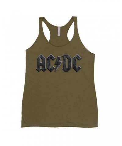 AC/DC Bold Colored Racerback Tank | Crocodile Texture Logo Shirt $14.48 Shirts