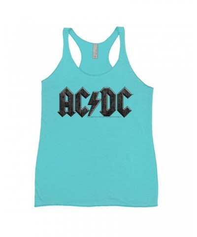 AC/DC Bold Colored Racerback Tank | Crocodile Texture Logo Shirt $14.48 Shirts