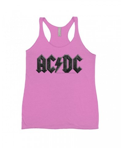 AC/DC Bold Colored Racerback Tank | Crocodile Texture Logo Shirt $14.48 Shirts