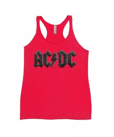 AC/DC Bold Colored Racerback Tank | Crocodile Texture Logo Shirt $14.48 Shirts