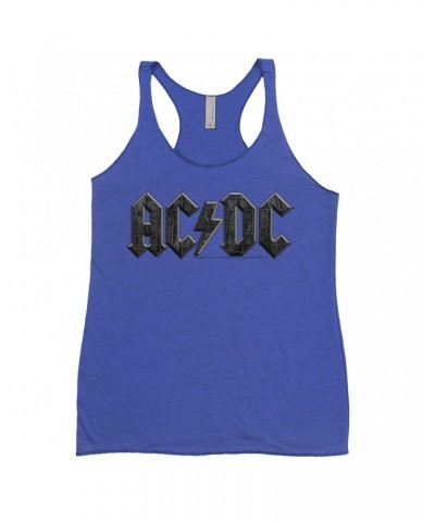 AC/DC Bold Colored Racerback Tank | Crocodile Texture Logo Shirt $14.48 Shirts