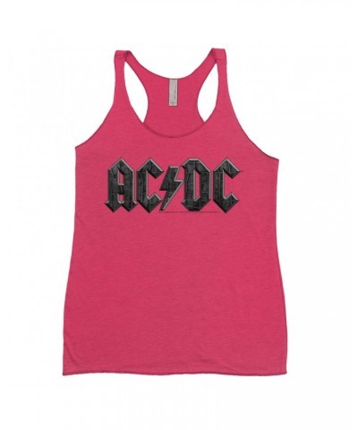 AC/DC Bold Colored Racerback Tank | Crocodile Texture Logo Shirt $14.48 Shirts