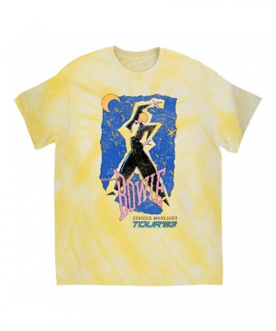 David Bowie T-Shirt | Serious Moonlight Tour 1984 Sketched Tie Dye Shirt $10.78 Shirts