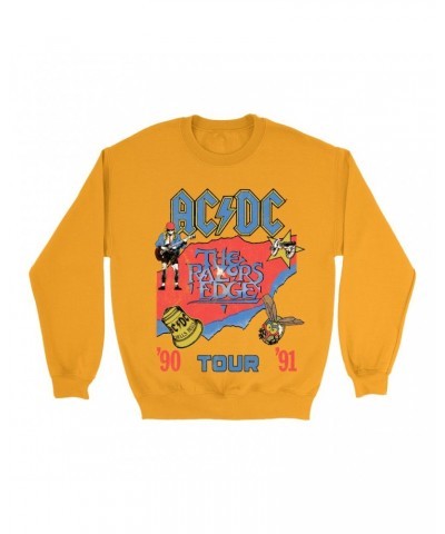 AC/DC Bright Colored Sweatshirt | The Razors Edge Tour 90-91 Sweatshirt $13.98 Sweatshirts