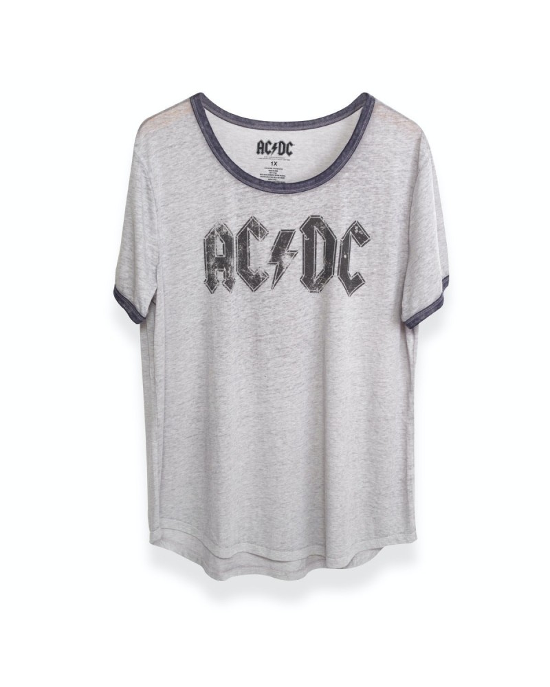 AC/DC Black Logo Grey Women's T-Shirt $6.25 Shirts