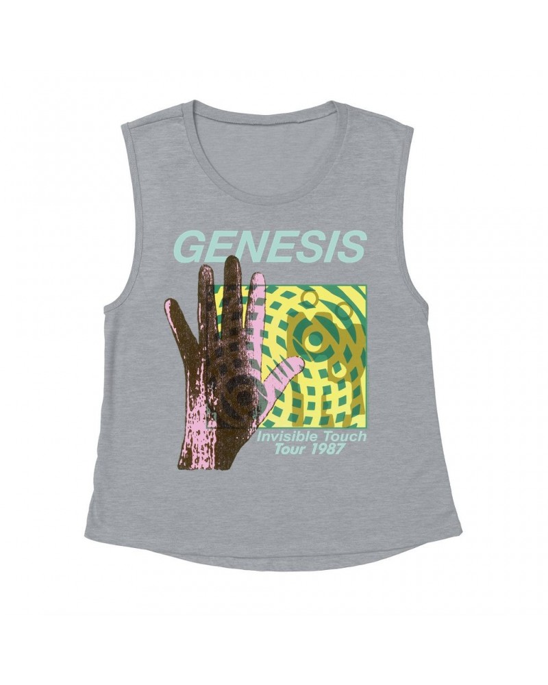 Genesis Ladies' Muscle Tank Top | Modern 1987 Invisible Touch Album Design Shirt $15.82 Shirts