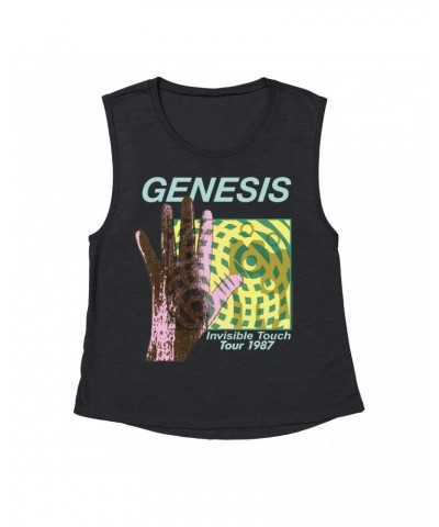 Genesis Ladies' Muscle Tank Top | Modern 1987 Invisible Touch Album Design Shirt $15.82 Shirts