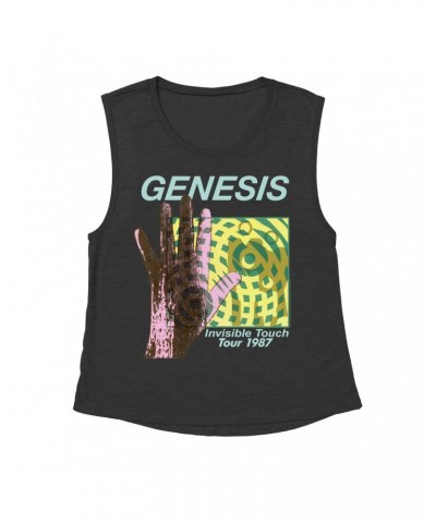 Genesis Ladies' Muscle Tank Top | Modern 1987 Invisible Touch Album Design Shirt $15.82 Shirts