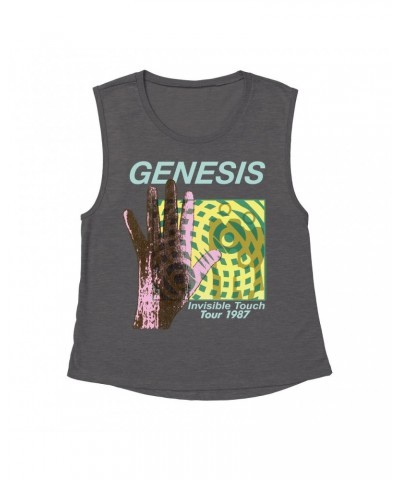 Genesis Ladies' Muscle Tank Top | Modern 1987 Invisible Touch Album Design Shirt $15.82 Shirts