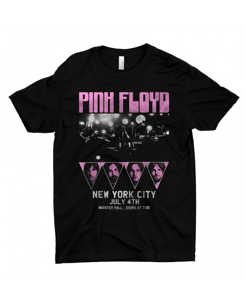 Pink Floyd T-Shirt | New York City 4th Of July Concert Poster Pink Shirt $8.73 Shirts