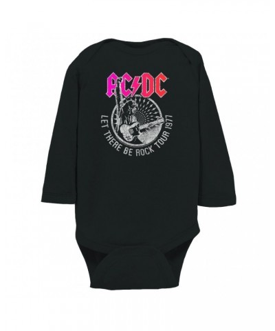 AC/DC Long Sleeve Bodysuit | Let There Be Rock Tour 1977 Silver Bling Design Bodysuit $8.04 Shirts