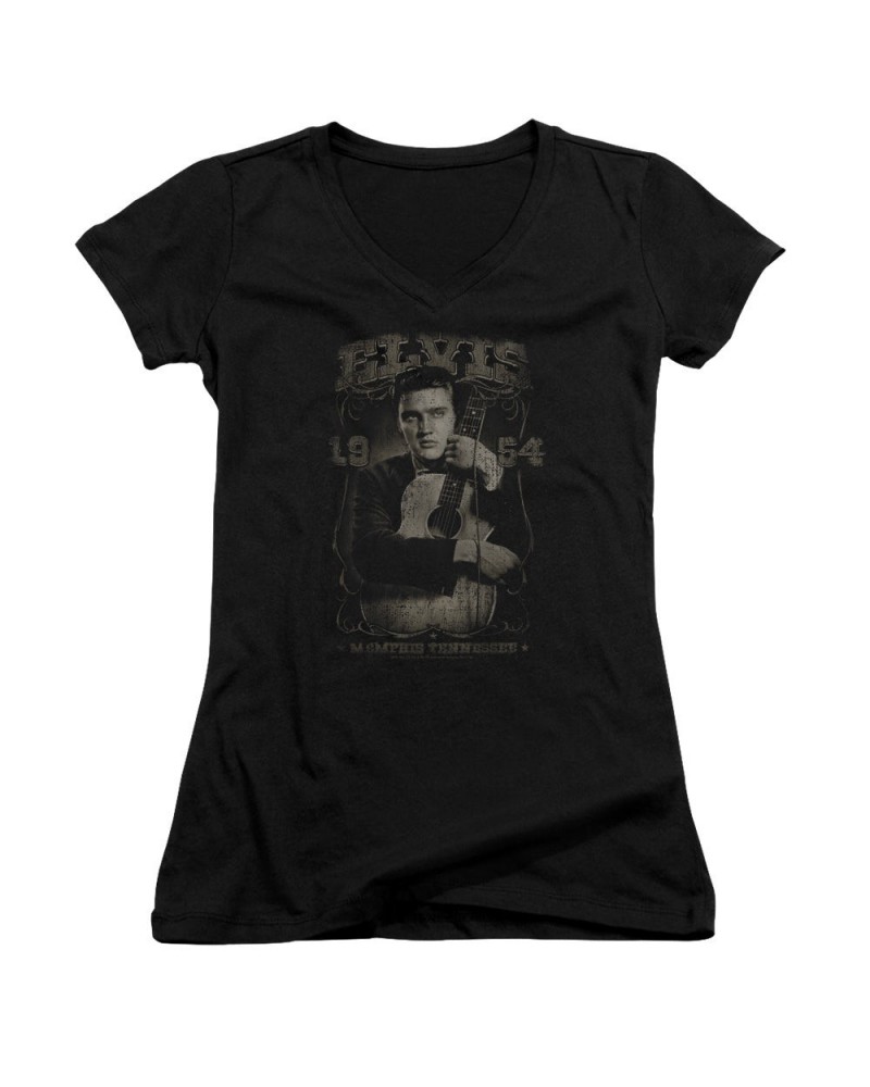 Elvis Presley Junior's V-Neck Shirt | 1954 Junior's Tee $5.94 Shirts