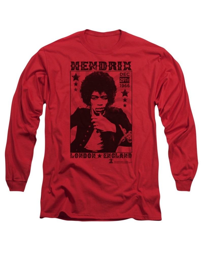 Jimi Hendrix London 1966 Long Sleeve T-Shirt $12.60 Shirts