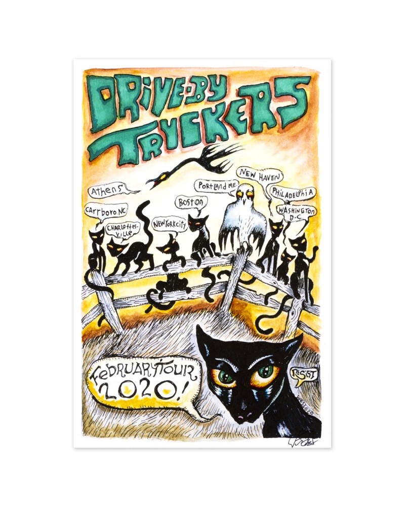 Drive-By Truckers February 2020 Tour Poster $12.30 Decor